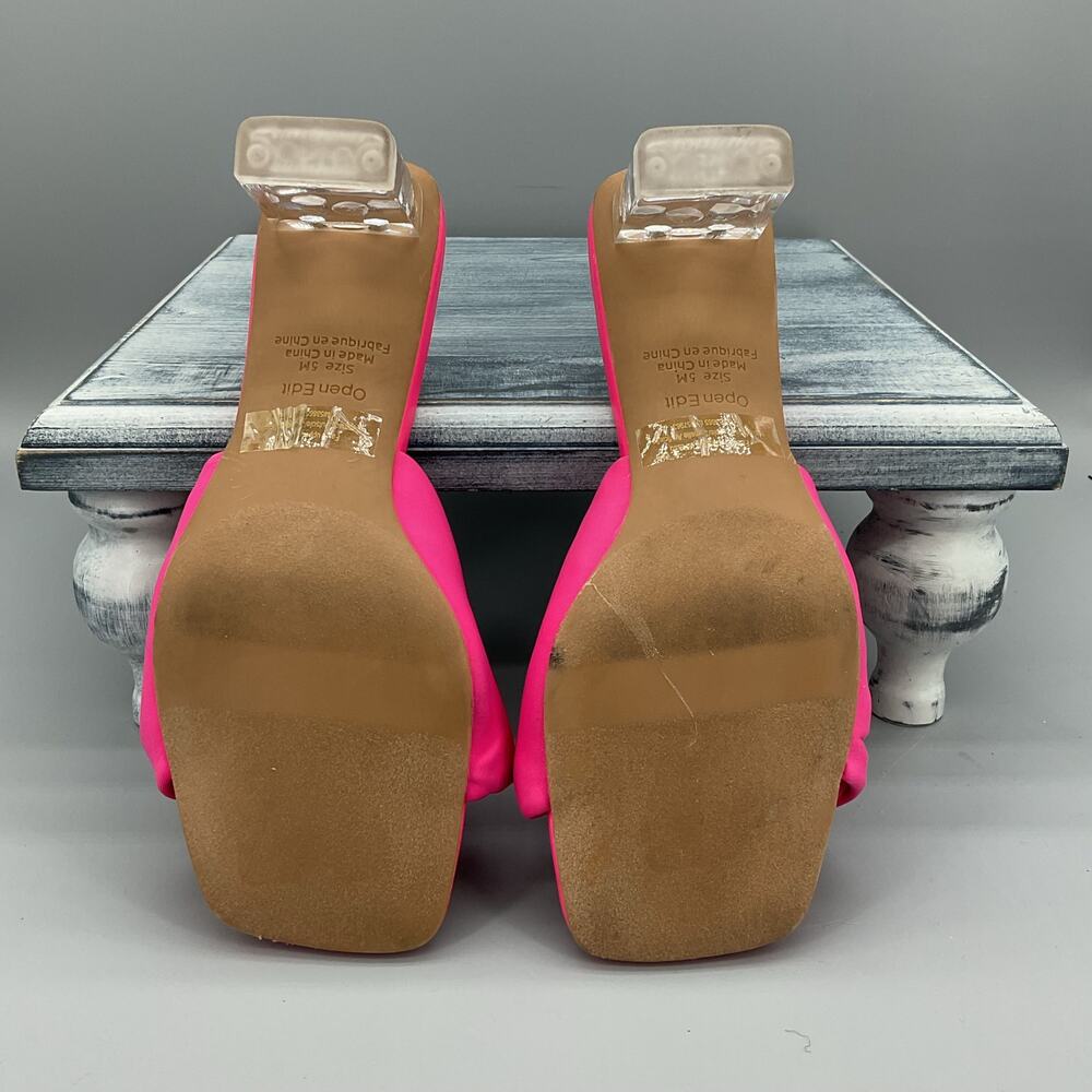 Open Edit Women’s Cleo Translucent Heel Sandals Pink Size 5M - Picture 8 of 10